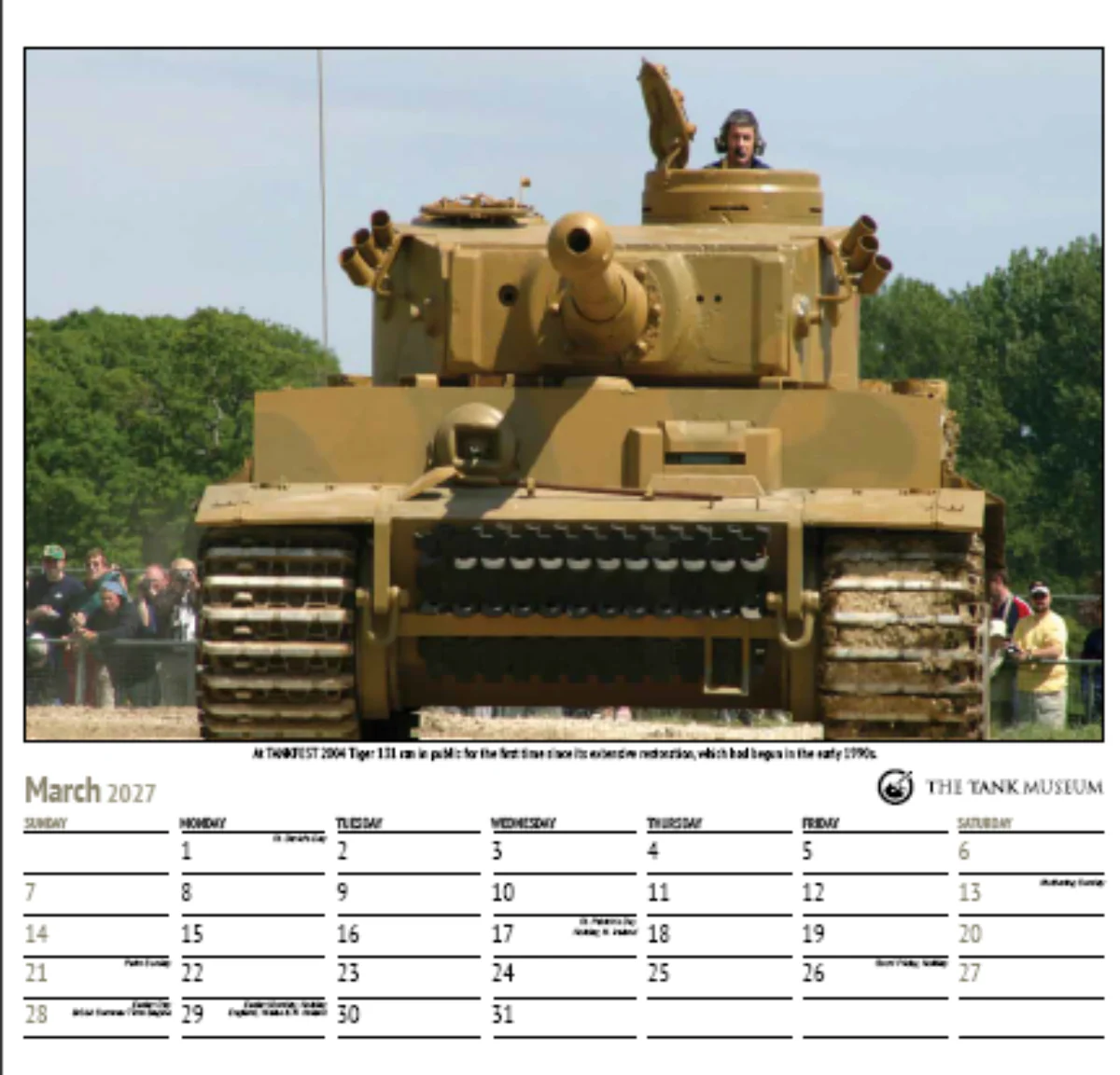 Tank Museum Calendar 2027 - Image 4