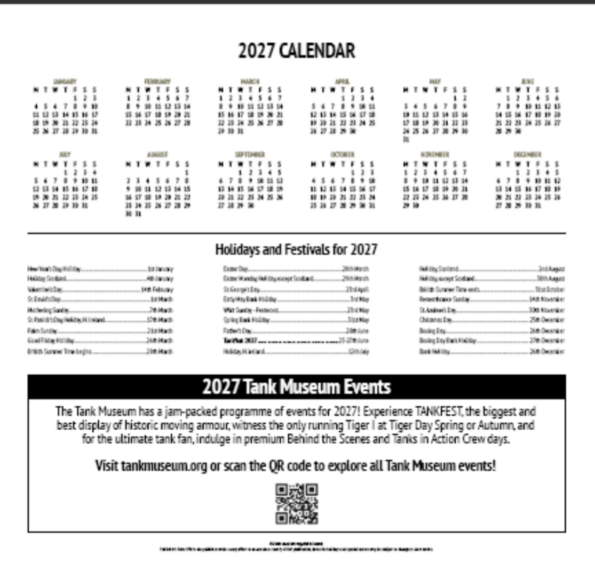 Tank Museum Calendar 2027 - Image 9