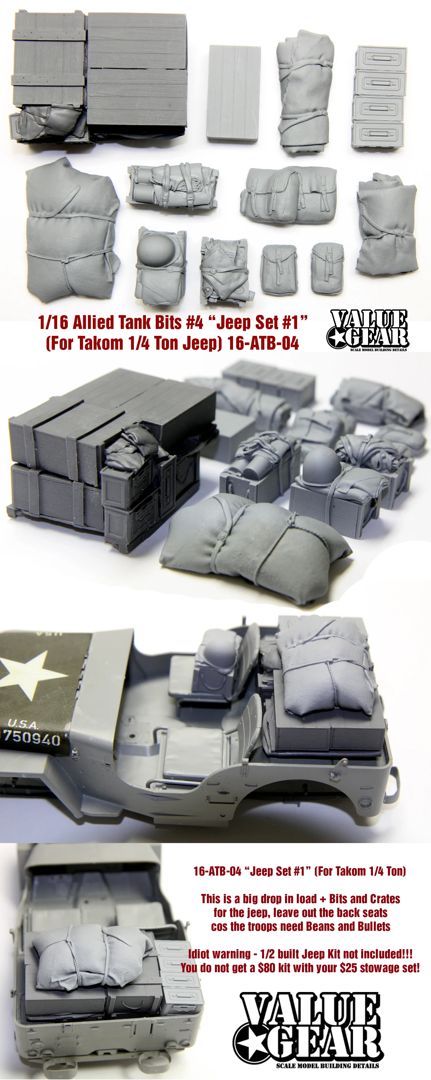 Value Gear 1/16 WWII 4x4 Utlity "Jeep" Set 1