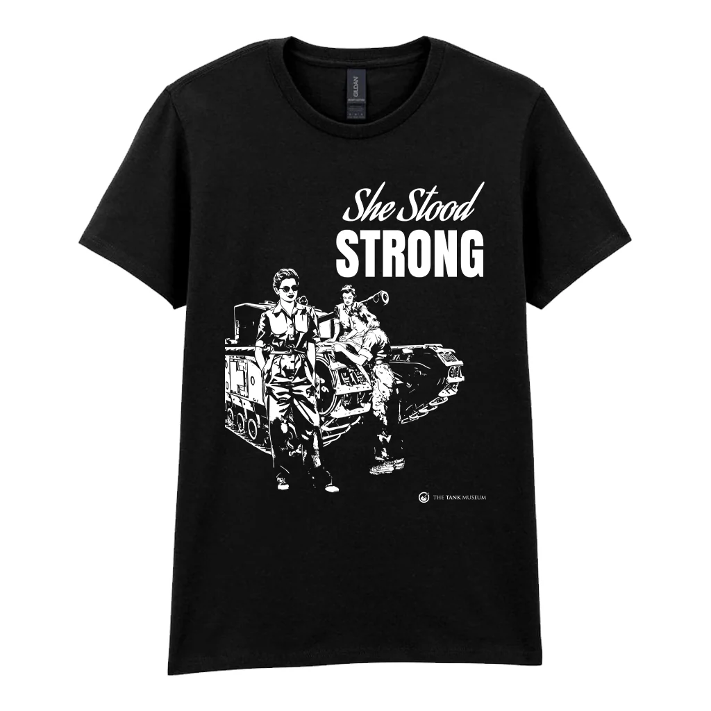Women in Warfare 'She Stood Strong' Monochrome Ladies T-Shirt - Image 2