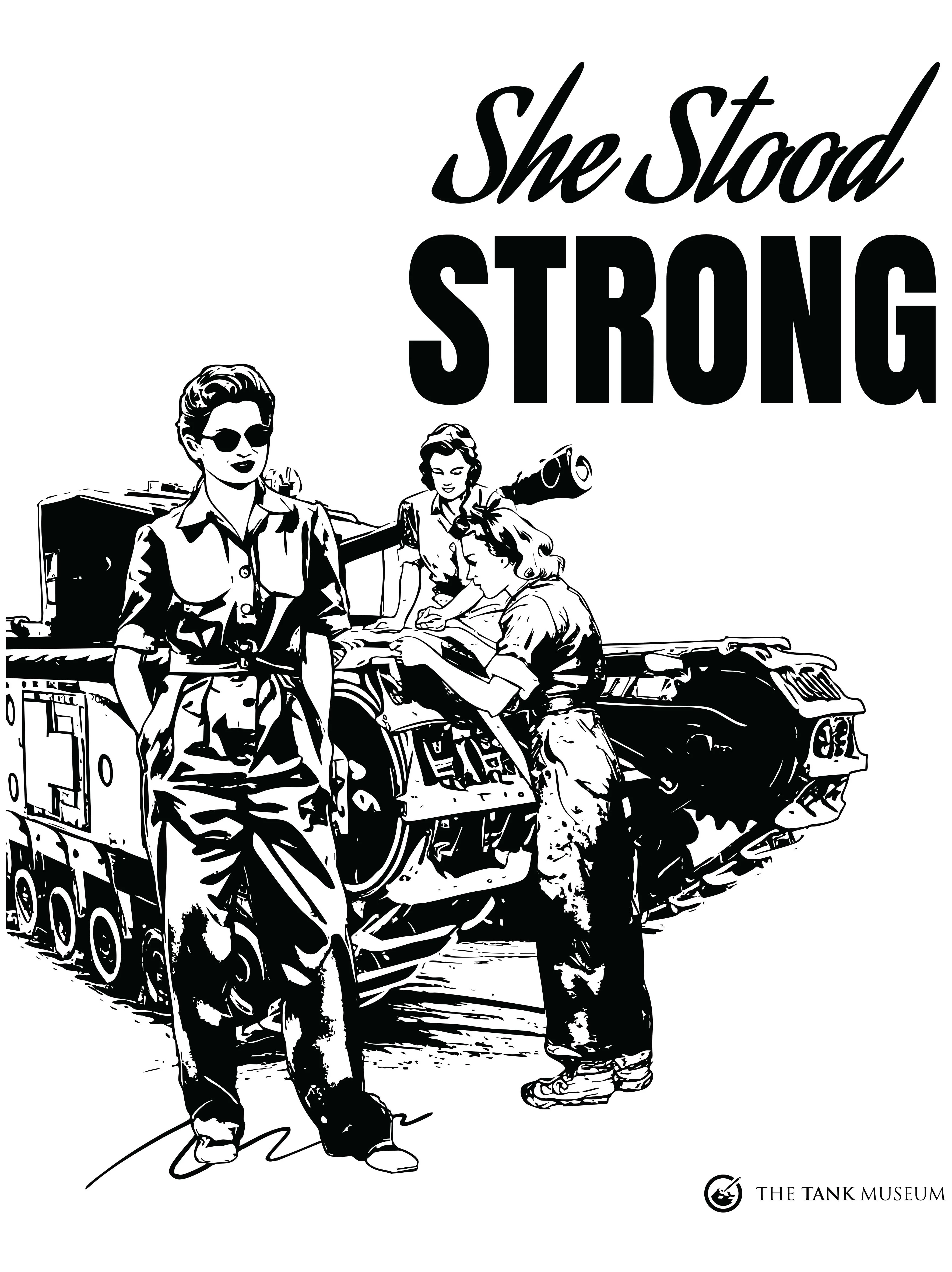 Women in Warfare 'She Stood Strong' Monochrome Ladies T-Shirt - Image 6